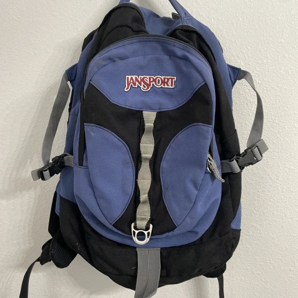 JanSport Airlift 1.0 Backpack Rare Discontinued Hiking Pack Blue Black LightTech